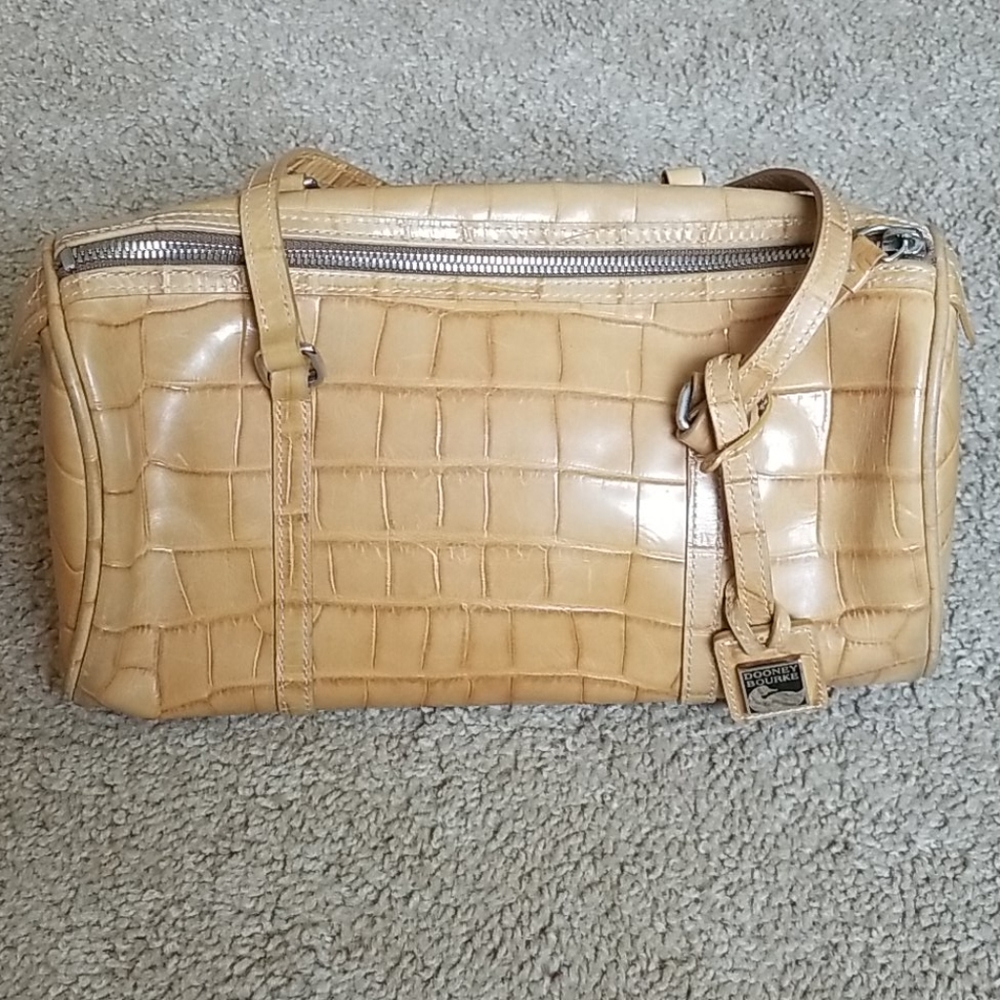 Dooney & Bourke Tan Gator Barrel Purse